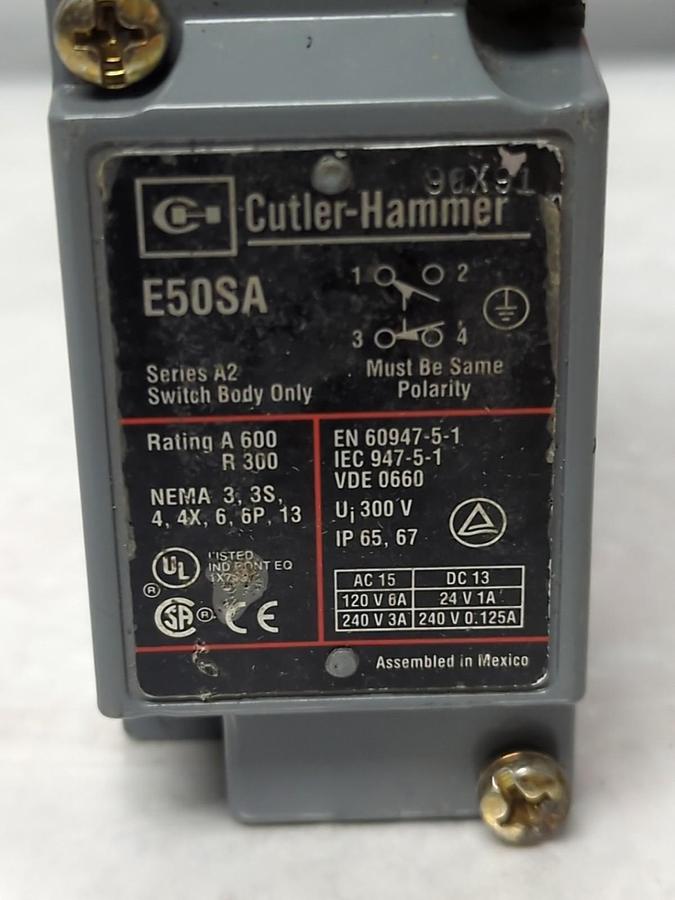 Used CUTLER HAMMER,E50SA,LIMIT SWITCH SERIES A2 PRE-OWNED