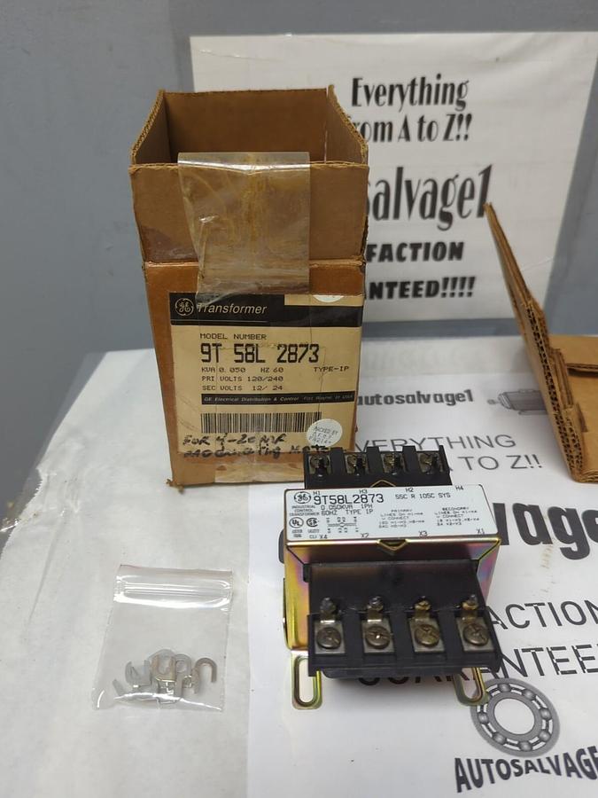 GE,9T58L2873,TYPE IP TRANSFORMER KVA 0.050 PRI VOLTS 120/240 SEC VOLTS 12/24 NOS