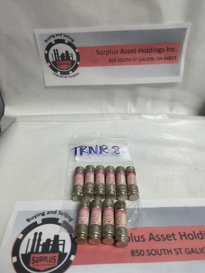 Used GOULD SHAWMUT,TRN-R8,TRI-ONIC 8 AMP FUSE LOT OF 10 PRE-OWNED