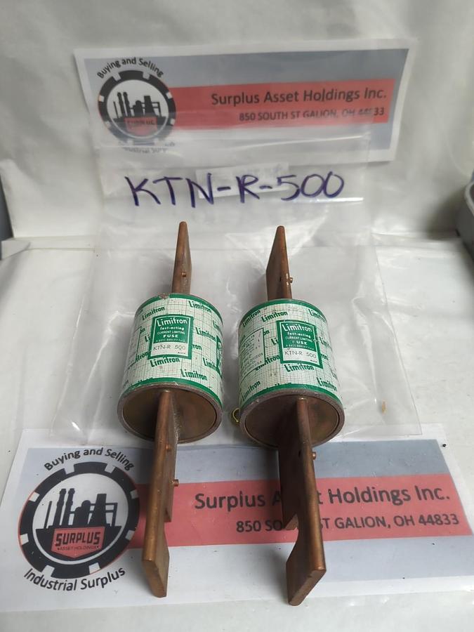 Used COOPER BUSSMANN,KTN-R-500,LIMITRON FUSE500 AMP LOT OF 2 NOS