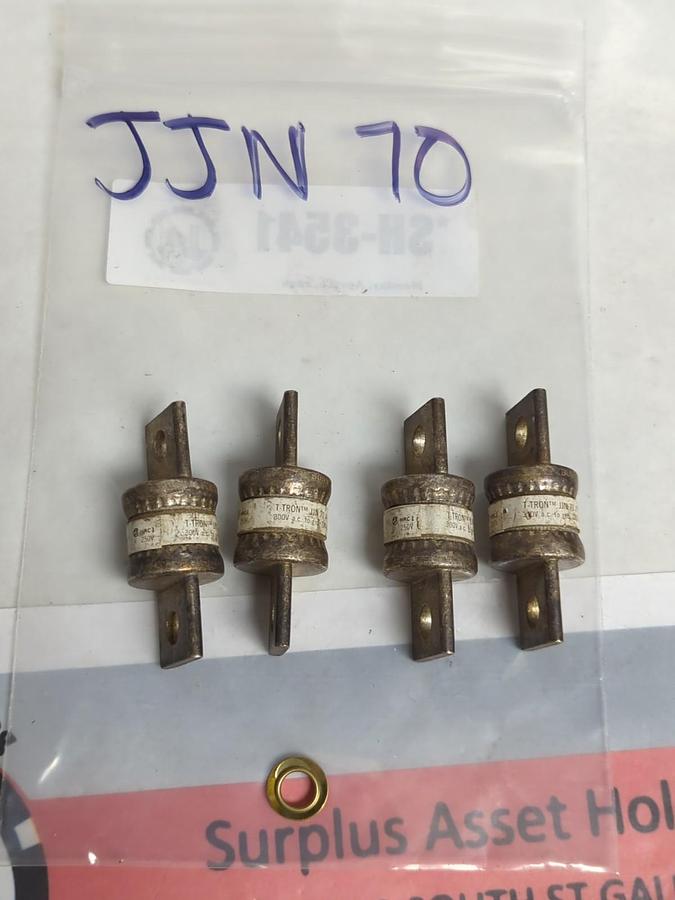Used BUSSMANN,JJN-70,T-TRON FUSE 70 AMP LOT OF 4 PRE-OWNED