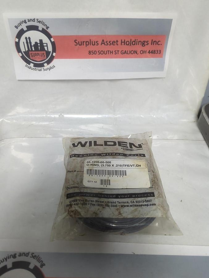 WILDEN,08-1200-60-500,O-RING 3.750X.210 TFE/VT CH PACK OF 12 NOS