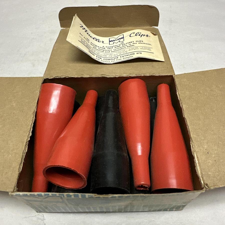 Mueller Electric,#26,Vinyl Insulator Box of (10) 6 Black 4 Red