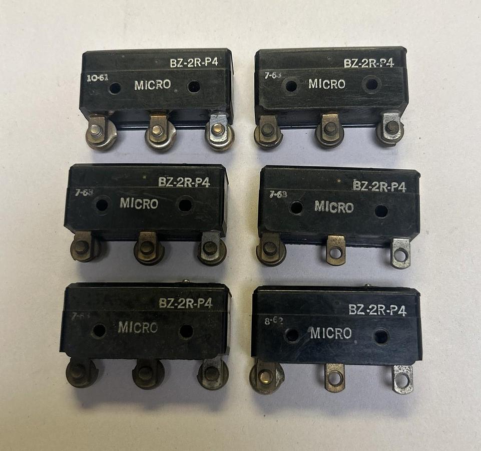 Used HONEYWELL,BZ-2R-P4,BASIC SWITCH LOT OF 6