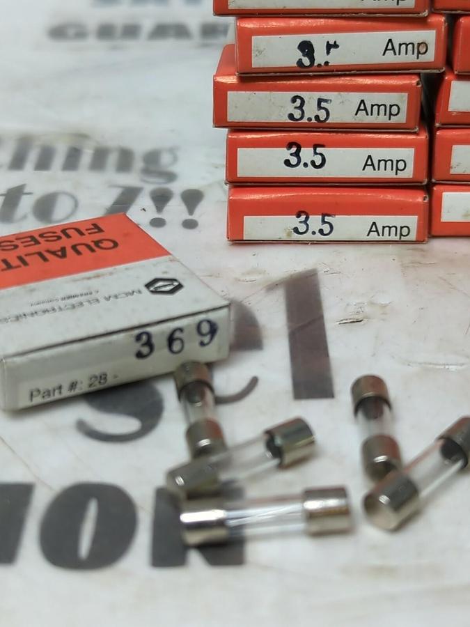 MCM ELECTRONICS,28-369,QUALITY GLASS FUSE 3.5 AMP LOT OF 100 NOS