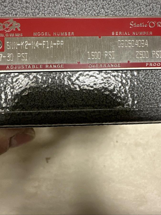 SOR Inc.,6NN-K2-N4-F1A-PP,Pressure Switch