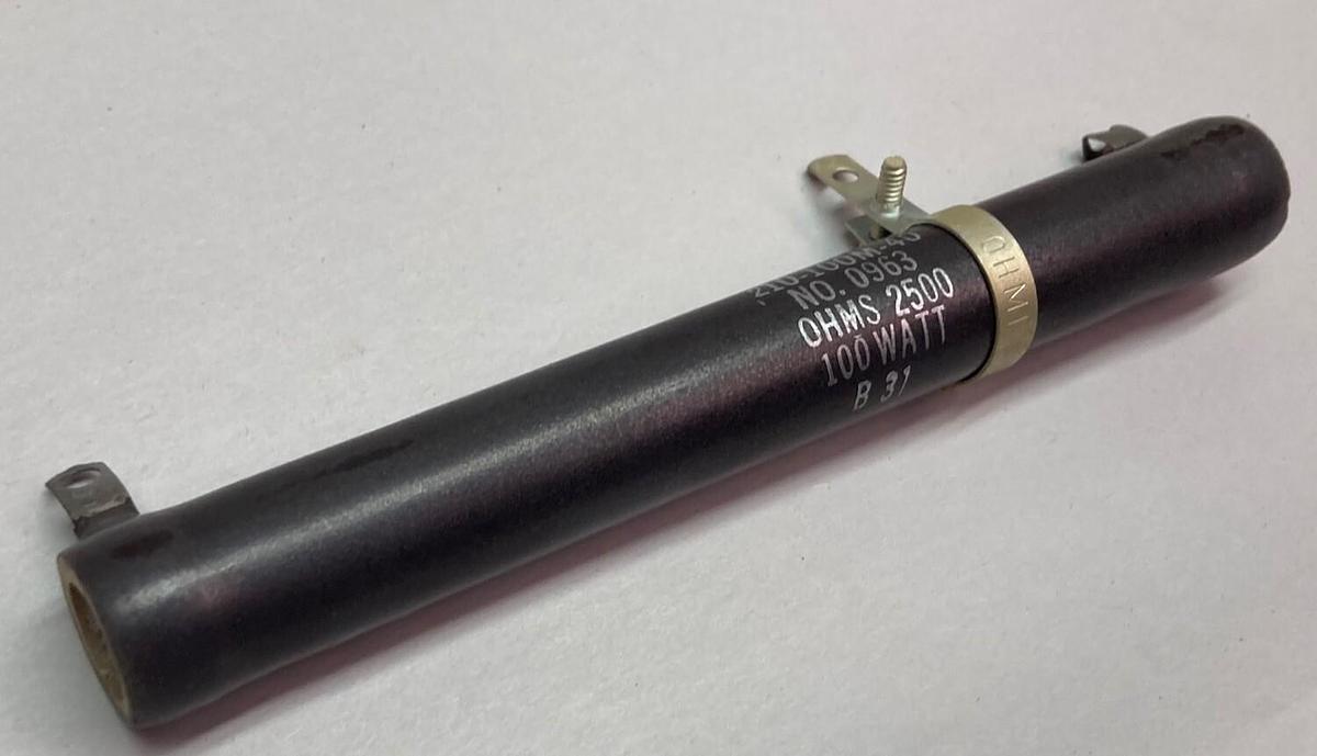 Used Ohmite,0963 210-100M-40,Resistor 2500 OHMS