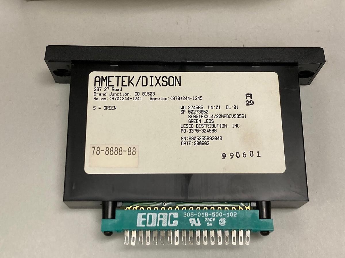 Used Ametek Dixson,SE051AXXL4/20MADCV99561, Panel Meter 78-8888-88