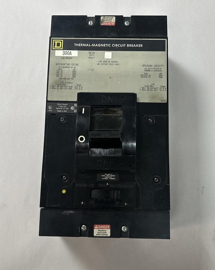 Used SQUARE D,LAL36300,CIRCUIT BREAKER 300A 600V 3P