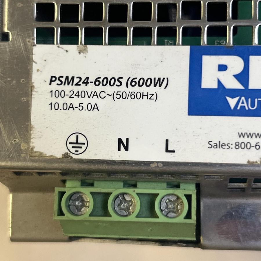 Used RHINO AUTOMATION DIRECT,PSM24-6005,POWER SUPPLY 600W 24VDC 24A