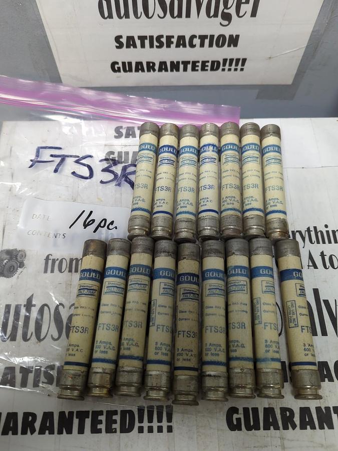 GOULD SHAWMUT,FTS3R,CURRENT LIMITING  3 AMP FUSES LOT OF 16 NOS