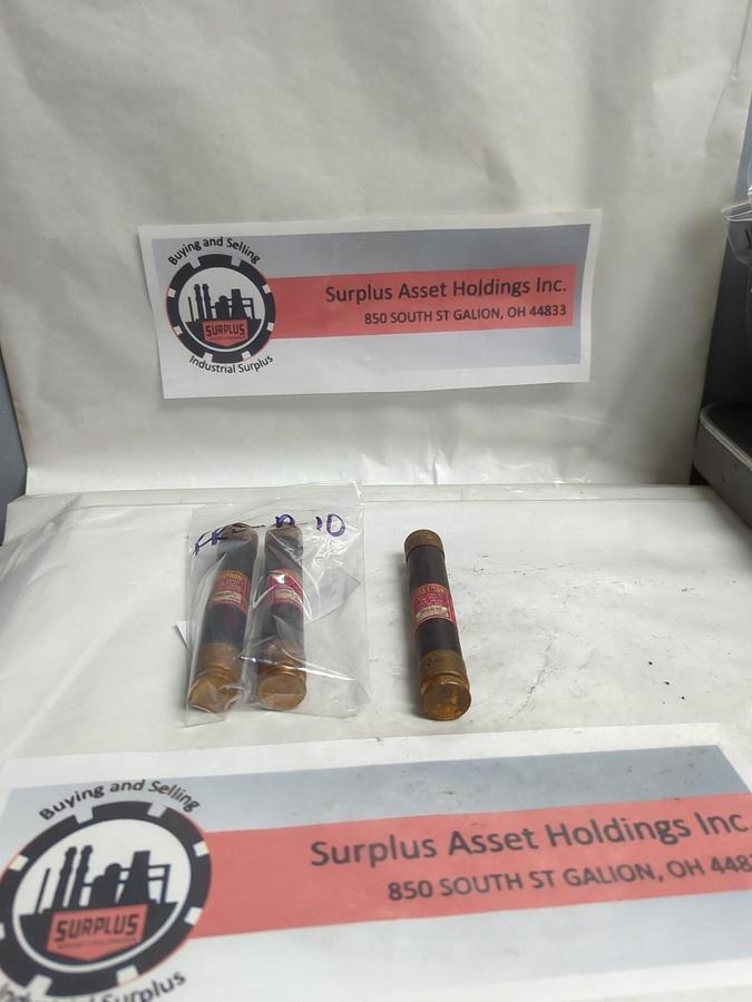 Used COOPER BUSSMANN,FRS-R-10,FUSETRON FUSE 10 AMP LOT OF 3 PRE-OWNED