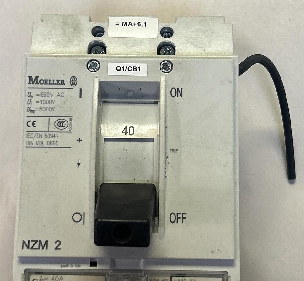Used EATON,NZMH2-A40-NA,CIRCUIT BREAKER 40A 690V 3P