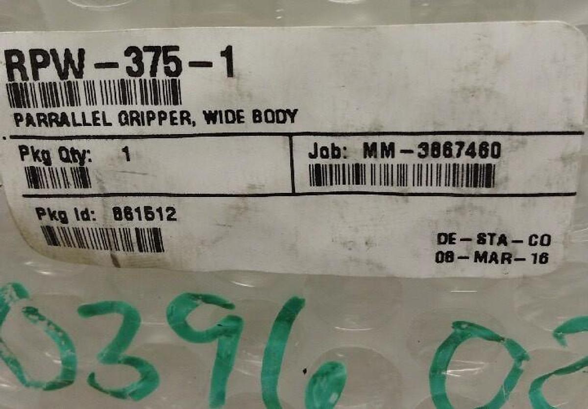 Destaco Robohand,RPW-375-12-Jaw,Heavy Duty Wide Body Parallel Gripper