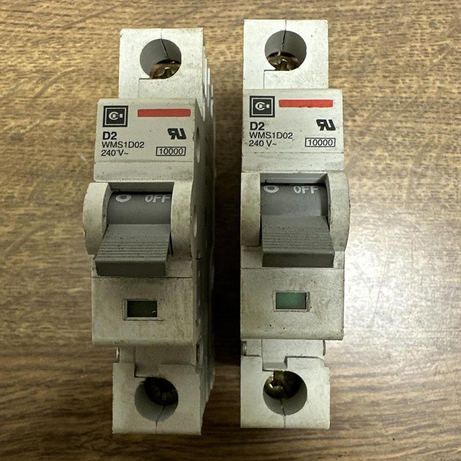 Used Cutler Hammer,D2 WMS1D02,Circuit Breaker LOT of 2