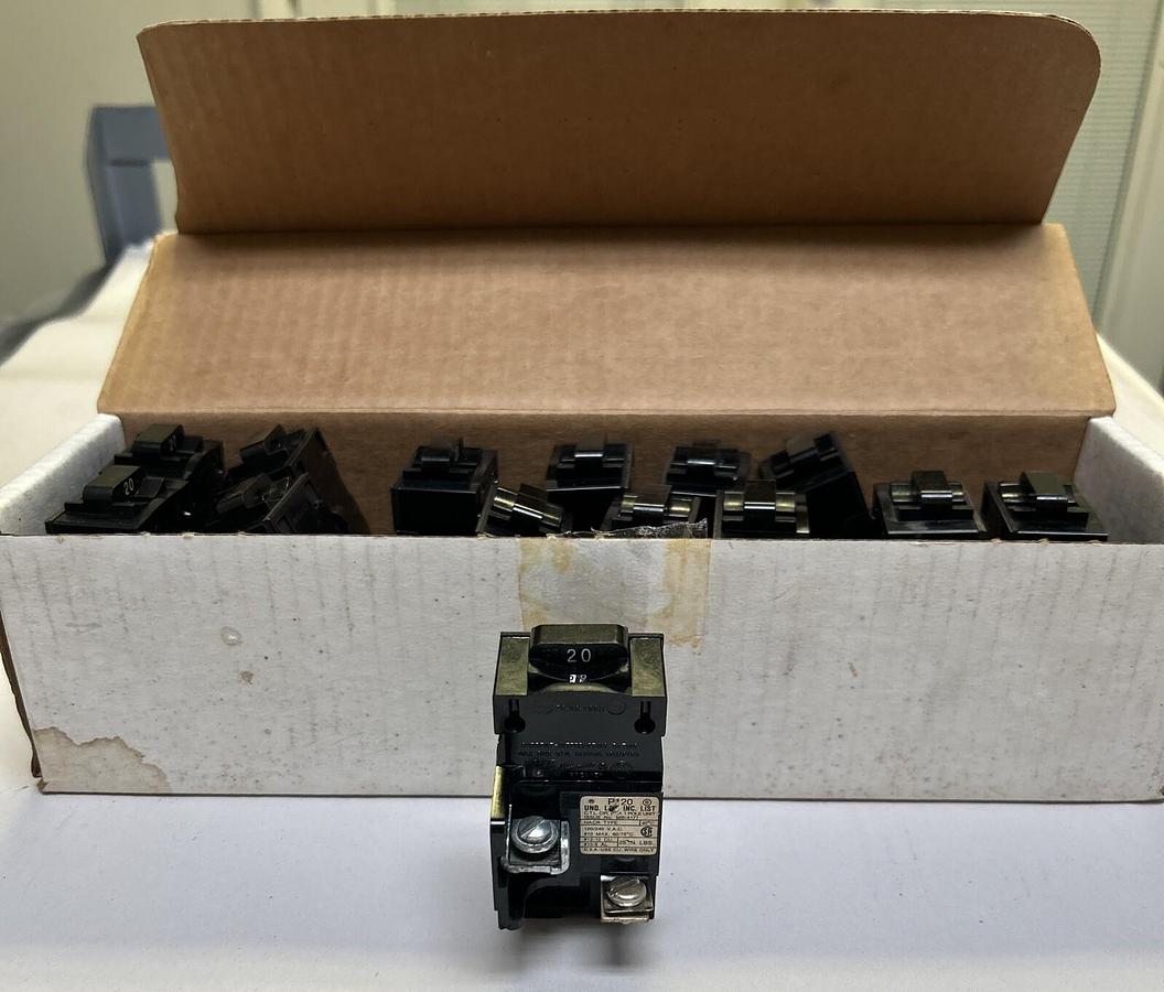 Used PUSHMATIC,P120,PUSHMATIC BREAKER 20A 120/240V 1P LOT OF 14