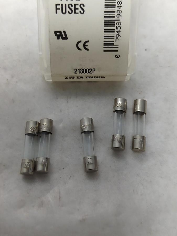 LITTELFUSE,218002P,GLASS 2 AMP SLO-BLO FUSES PACK OF 5 NOS