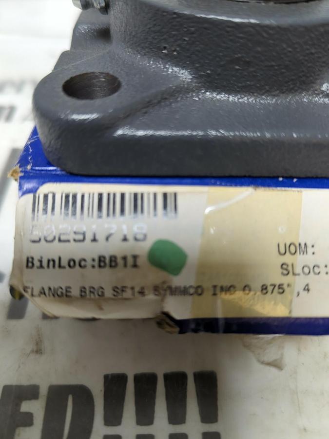 SEALMASTER,SF-14,FLANGE MOUNT BEARING 4-BOLT BASE 7/8 INCH BORE NOS