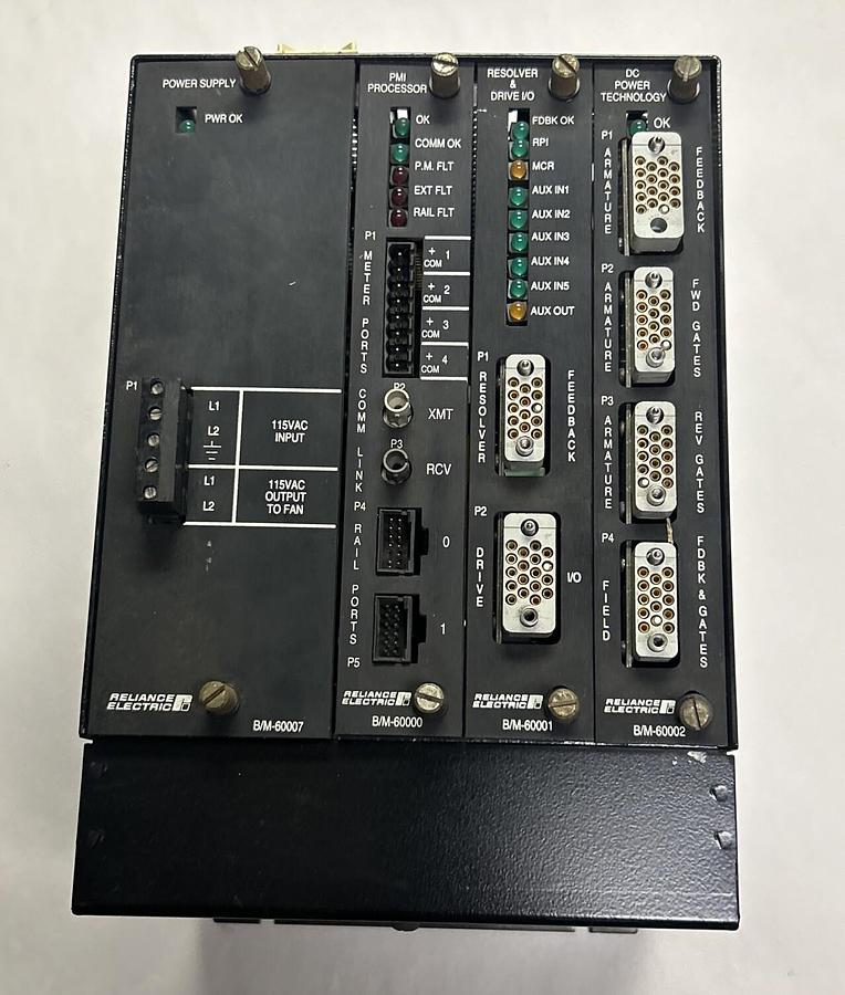 Used RELIANCE,805401-1S,INTERFACE RACK MODULE W/ B/M-60007 60000 60001 60002