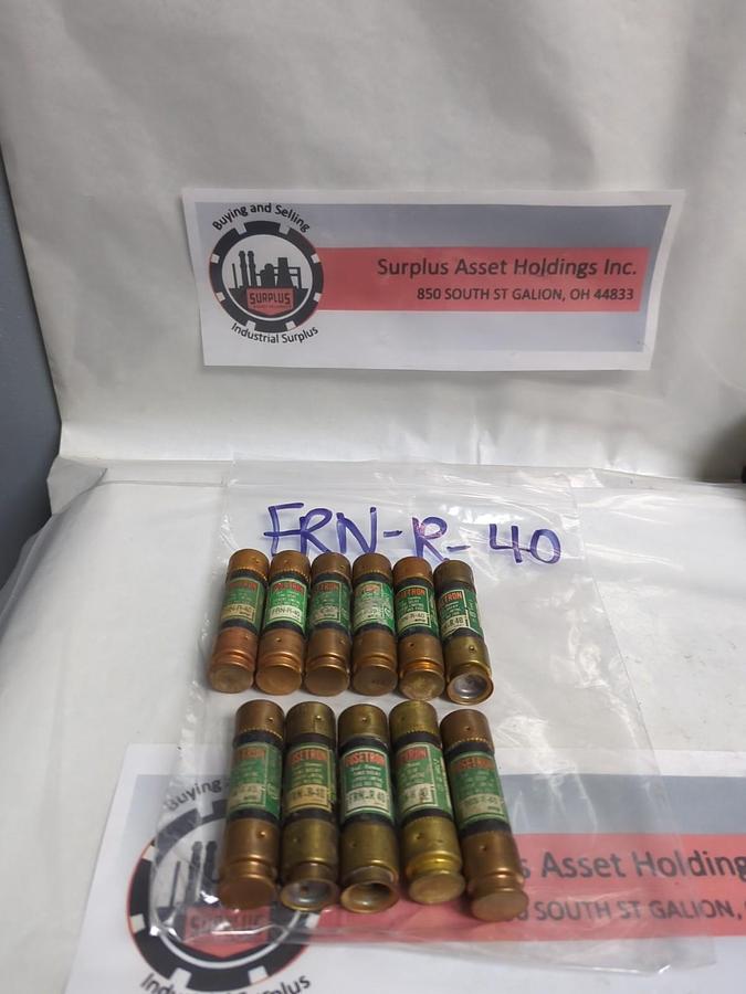 Used COOPER BUSSMANN,FRN-R-40,FUSETRON 40 AMP FUSE LOT OF 11 PRE-OWNED