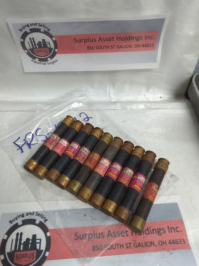 Used COOPER BUSSMANN,FRS-R-12,FUSETRON 12 AMP FUSE LOT OF 10 PRE-OWNED