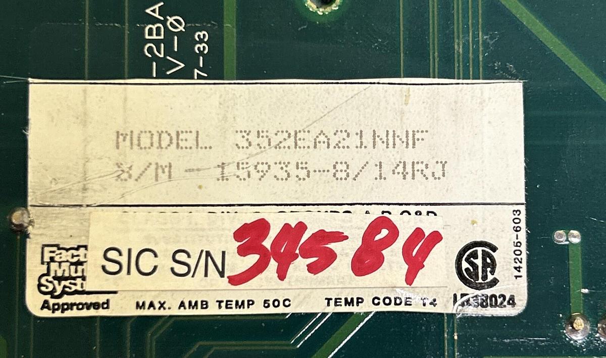 Used MOORE PRODUCTS,352EA21NNF,PROCESS CONTROLLER CIRCUIT BOARD