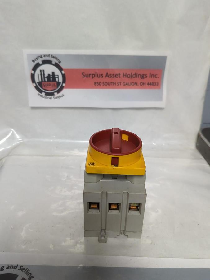 Used ALLEN BRADLEY,194E-E100-1753,ROTARY DISCONNECT SWITCH SERIES B 100A 600VAC