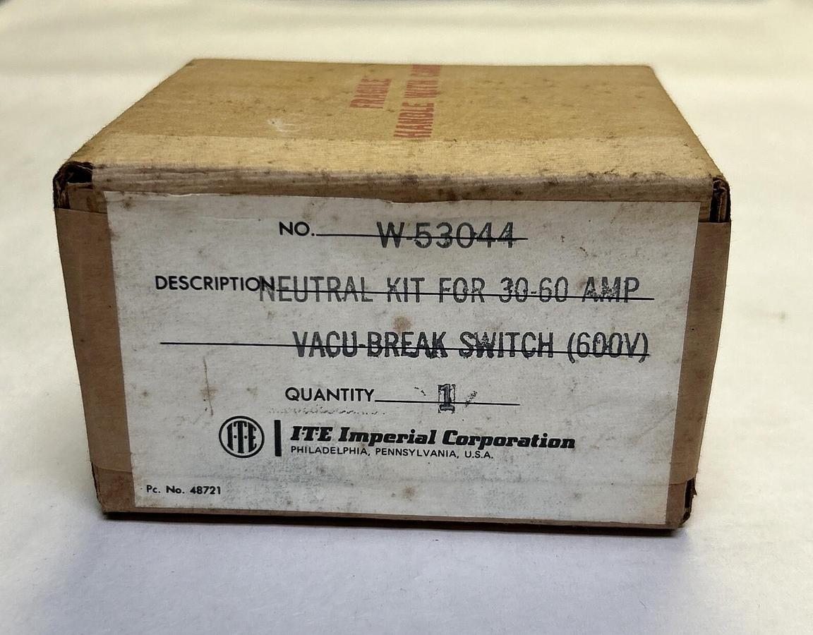 Used ITE,W53044,NEUTRAL KIT 30-60A 600V NEW
