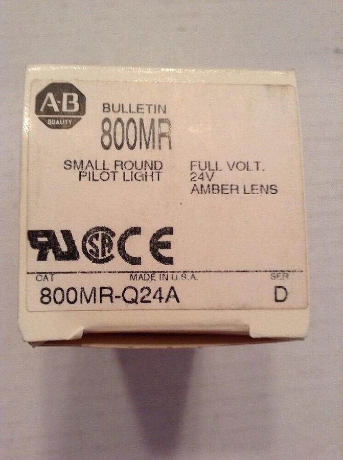 Allen-Bradley,00MR-Q24A,Pilot Light Amber Lens  Series D Full Volt 24V