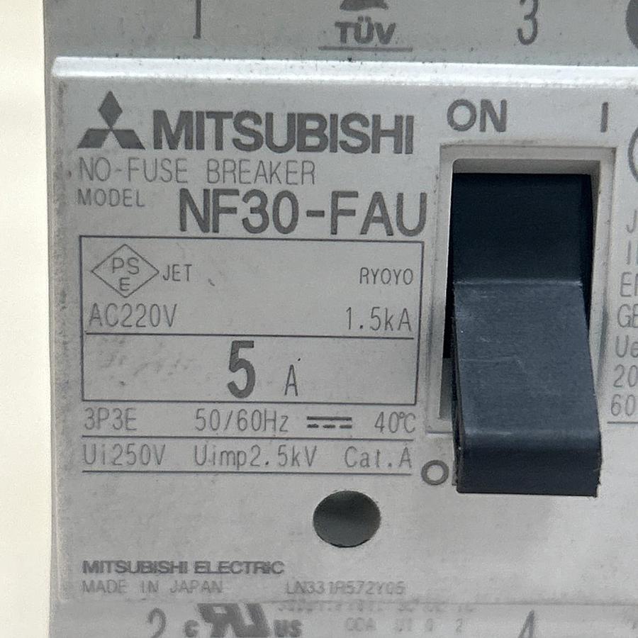 Used MITSUBISHI,NF30-FAU,BREAKER 5A 250V 3P