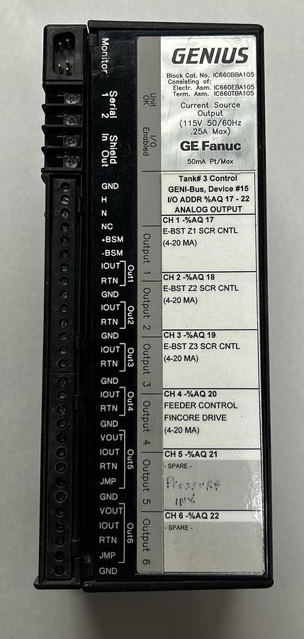 Used GE FANUC,IC660BBA105,GENIUS BLOCK I/O MODULE