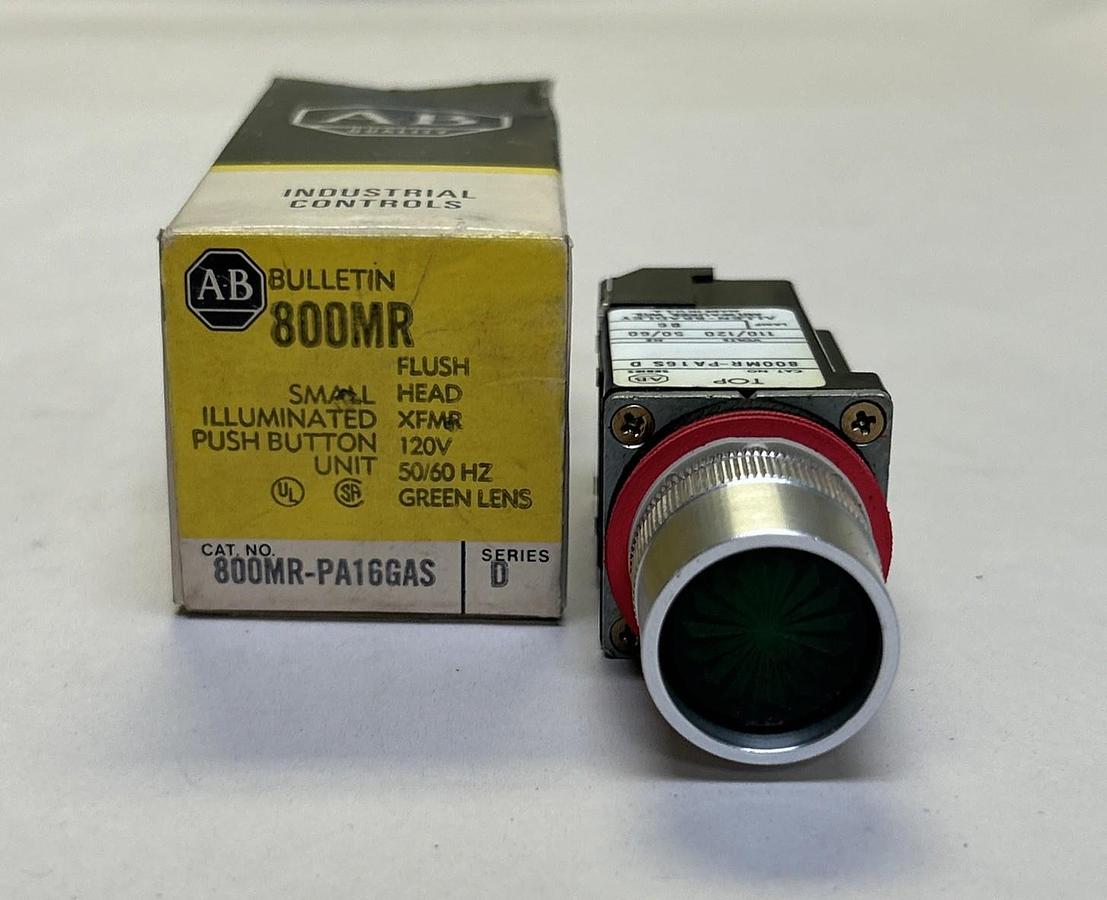 ALLEN BRADLEY,800MR-PA16GAS,ILLUMINATED PUSH BUTTON NOS