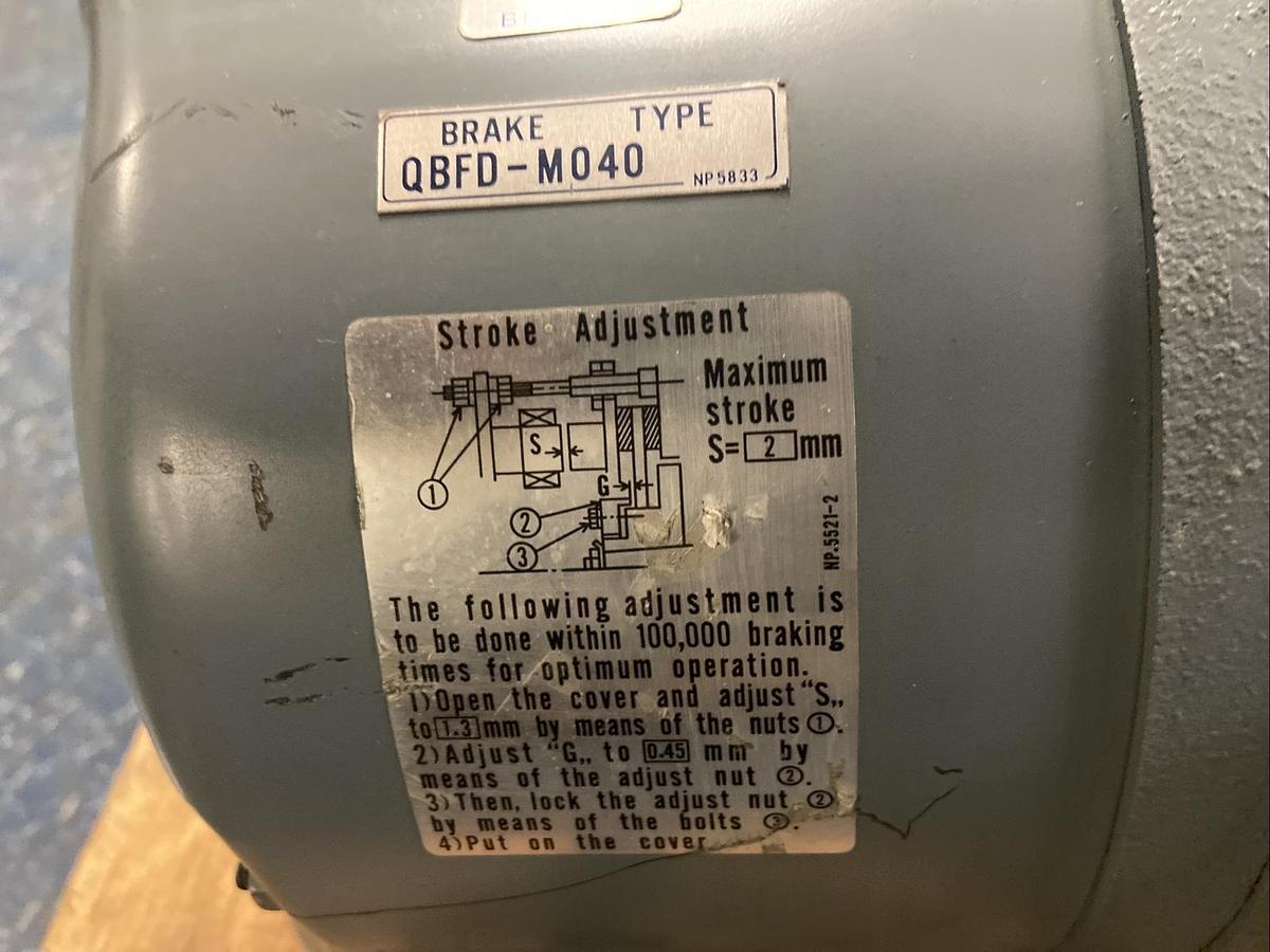 NIDEC,EELBQ-5,3.7kW Brake Induction Motor 460V 1720RPM 112M Rating 30 Min