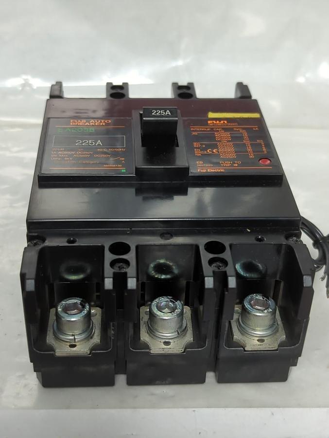 Used FUJI,BB3GEB-225,AUTO CIRCUIT BREAKER 225 AMP 3-POLE EA203B PRE-OWNED