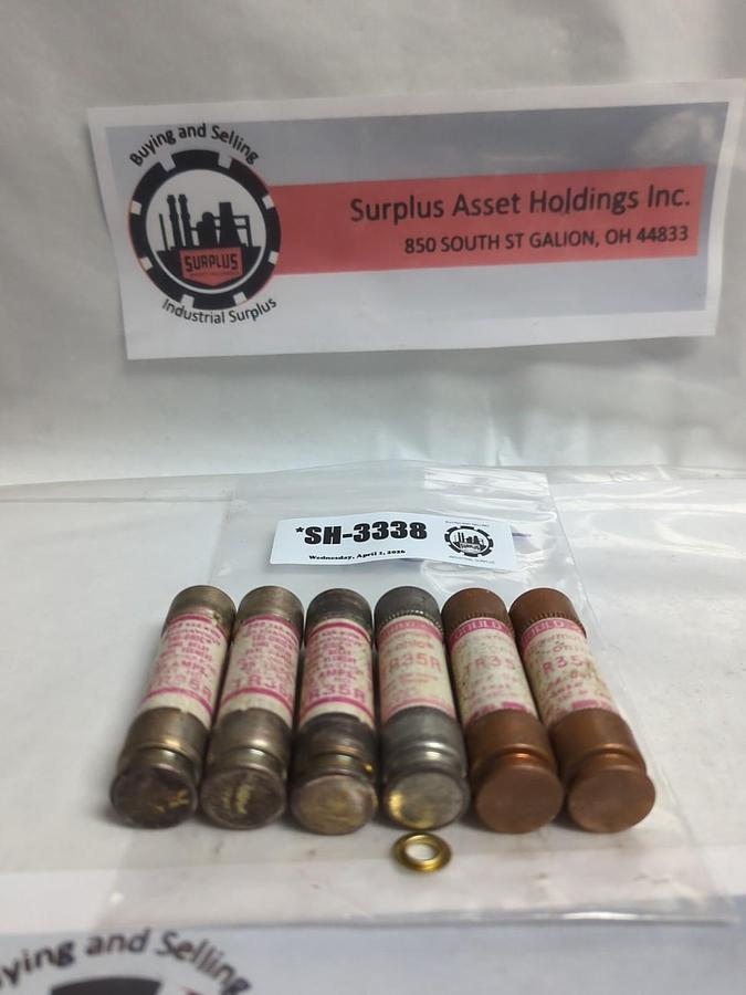 Used GOULD SHAWMUT,TR-35R,TRI-ONIC 35 AMP FUSE LOT OF 6 PRE-OWNED