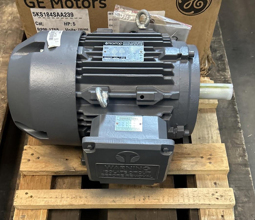 TECHTOP,GR3-CI-TF-184T-4-B-D-5,MOTOR 5HP 1750RPM 230/460V 184T FRAME NOS