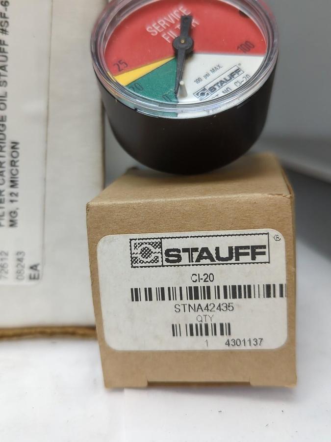 STAUFF,SF-6730-MG/2,HYDRAULIC FILTER ELEMENT WITH MOUNT & PRESSURE GAUGE NEW