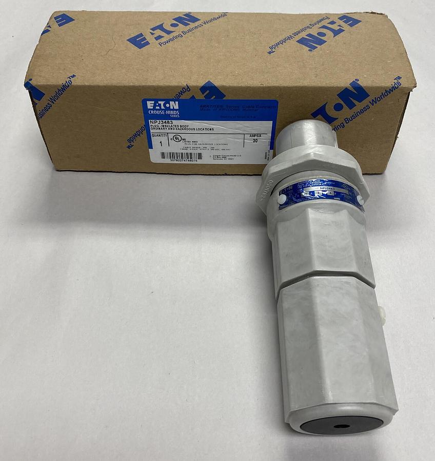 Used EATON CROUSE HINDS,NPJ3483,PLUG-INSULATED BODY 30A NEW