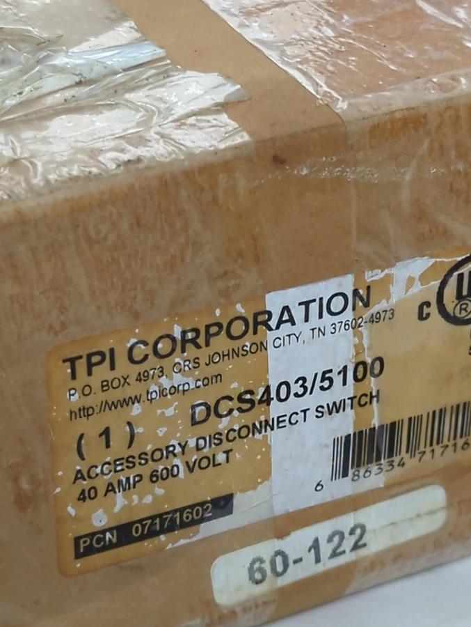 TPI CORPORATION,DCS403/5100,ACCESSORY DISCONNECT SWITCH NOS