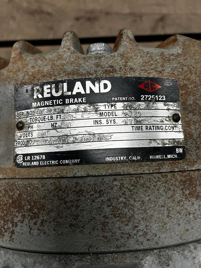 Used REULAND,0300C-XAAB-0004,BRAKE MOTOR 30HP 1800RPM 3PH 460V 286T