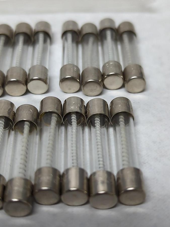 COOPER BUSSMANN,MDL-3,GLASS FUSES LOT OF 22 NOS