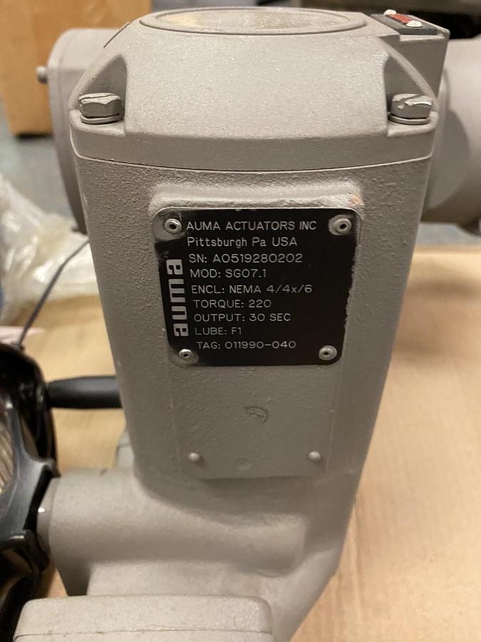 AUMA,SG07.1,ELECTRIC ACTUATOR SK0050-2/60-OF MOTOR 1/6HP 115V