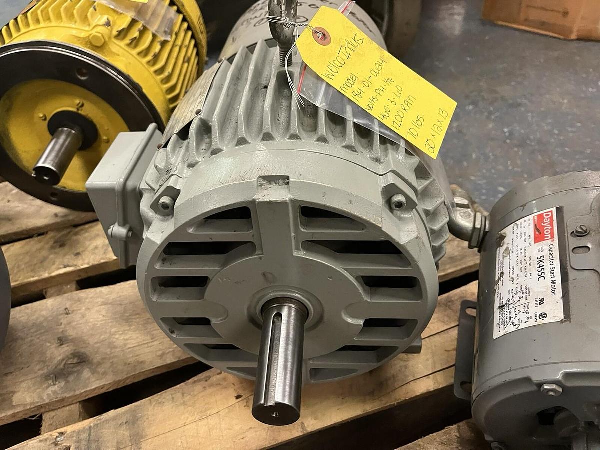 Used WELCO,184-01-0624,MOTOR 108 IN LBS 1200RPM 460V 3PH