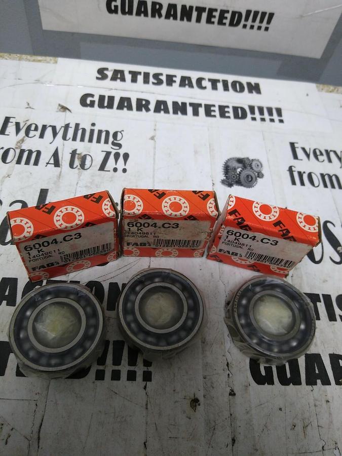 FAG,6004-C3,DEEP GROOVE BALL BEARING LOT OF 3 NOS