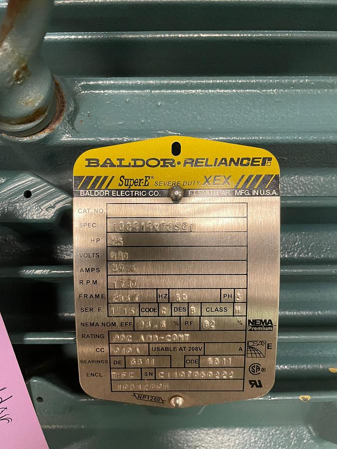 Baldor,ECP2334T,20 HP SUPER E XEX SEVERE DUTY MOTOR 1765 RPM 230/460V 256T