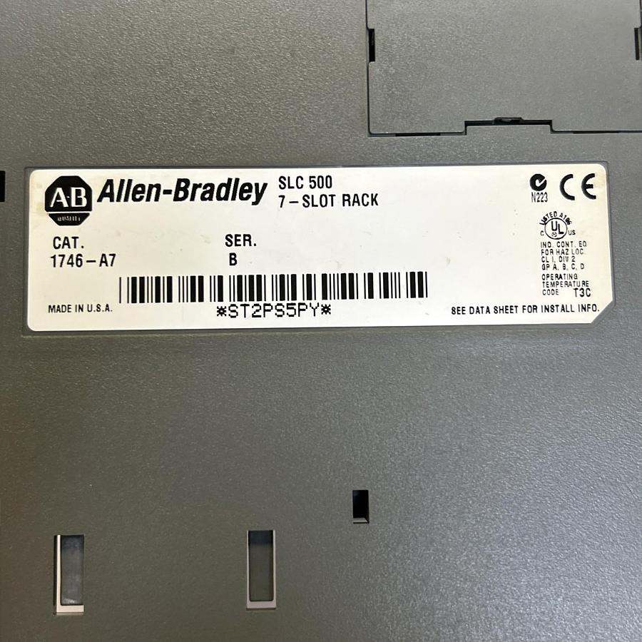 Used ALLEN BRADLEY,1746-A7,PLC 7 SLOT RACK W/ 1746-P1 POWER SUPPLY