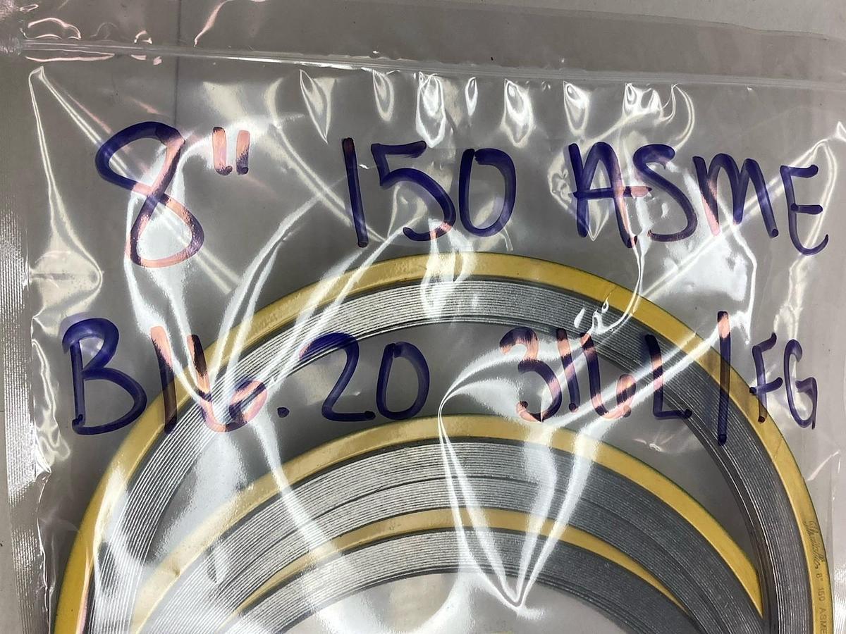 Flexitallic,150 ASME,8 Inch Spiral Round Gasket B16.20 316L/FG LOT OF 8