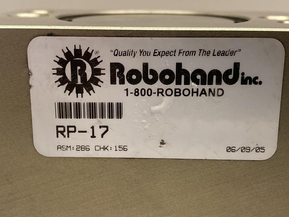 Used Robohand,RP-17,Pneumatic Parallel Gripper 1.813 Inch Bore X 0.75 Inch Stroke