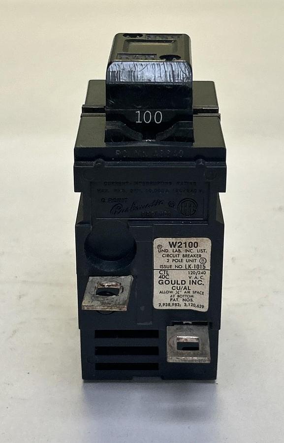Used BULLDOG ELECTRIC,W2100,PUSHMATIC CIRCUIT BREAKER 100A 120/240V 2P