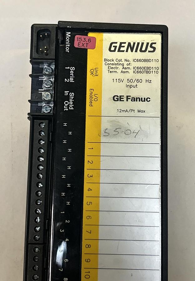 Used GE FANUC,IC660BBD110,GENIUS BLOCK I/O MODULE USED